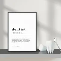 Dental Office Decor Dentist Definition Wall Print