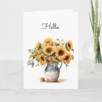 Sunflowers Watercolor Illustration Greeting Card