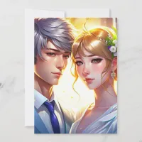 Adorable Anime Couple Wedding Invitation