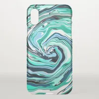 Blue and Teal Marble Swirls    iPhone XS Case