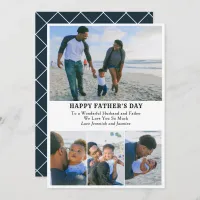 4 Photo Collage Add Message Happy Fathers Day Card