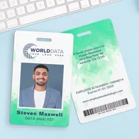 Green Geometric Custom Employee ID Badge