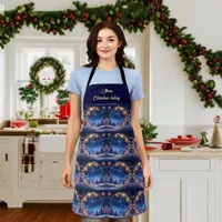 Magical Christmas time - golden snowflakes,  Apron