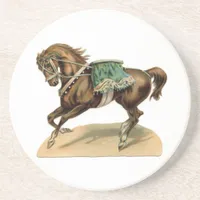 Vintage Circus Horse Sandstone Coaster