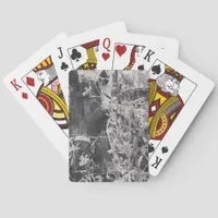 Amish Horse in Black and White Grunge Poker Cards