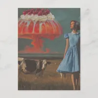 Surreal Yummy Cherry Desert in the Dairy Pasture  Postcard