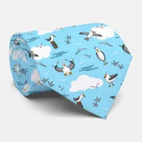 Fun Seagull Sea Birds Colorful Seaside Beach Neck Tie