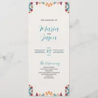 Mexican Fiesta Colorful Botanical Floral Wedding Program