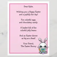 Whimsical Easter Bunny and Poem Kid's Letter Game