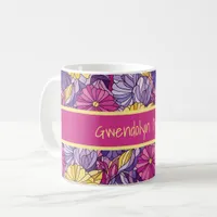 Stained Glass Abstract Purple Yellow Pink Coffee Mug