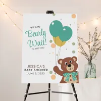 We Can Bearly Wait Cute Bear Baby Shower Welcome Foam Board