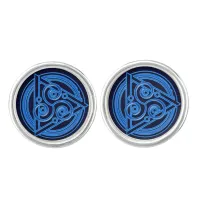 Azure Symphony: The Electric Triad Cufflinks