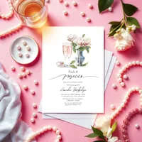 Pearls and Prosecco Elegant Bridal Shower Invitation