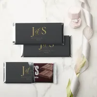Simple Elegance Wedding Initials Charcoal ID1022 Hershey Bar Favors