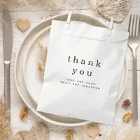 Simple Names Black White Thank You Wedding Favor Bag