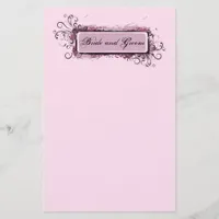 Abstract Pink Floral Wedding Stationery