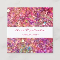 Abstract Pink Glitz Square Business Card