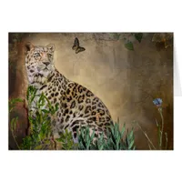 The Leopard and Butterfly Greetings Card