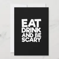 Eat Drink And Be Scary Retro Classic Holiday Card