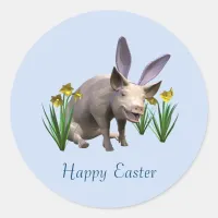 Easter Pig Classic Round Sticker