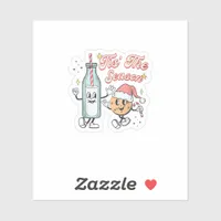 Tis The Season Retro Milk And Cookie Christmas Sticker