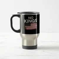 American Flag Upside Down Distress No Kings Long F Travel Mug