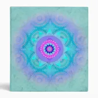 Lotus Bloom Turquoise Mandala ID129 3 Ring Binder