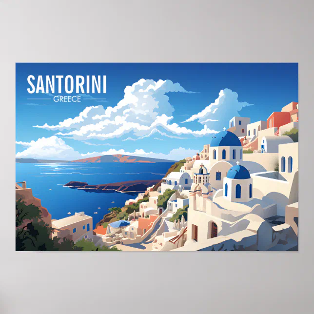 Santorini Greece Travel | Greek Island |  Poster