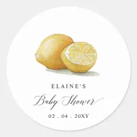 Summer Lemon Lime Citrus Baby Shower  Classic Round Sticker