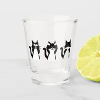 Black and White Cats | Three Wise Kitties Shot Glass