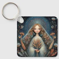 Virgo Maiden Zodiac Astrology Celestial Birthday Keychain