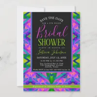 Funky Purple Pink Blacklight Vibe Bridal Shower Invitation