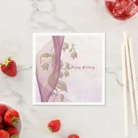 Elegant floral 70 th Birthday paper napkins 