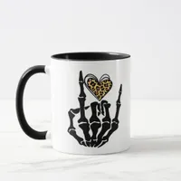 Skeleton Heart Hands Clean Graphic Mood Mug