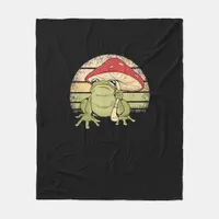 Cute Cottagecore Aesthetic Frog Mushroom Goblincor Fleece Blanket
