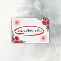 Floral Grey & Red Happy Mother's Day | Placemat