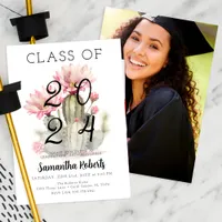 Watercolor Class of 2025 Graduation Party Photo  Invitation