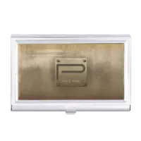 Rough Metal Plate Bronze ID327 Business Card Case