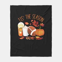 Tis The Season Football Pumpkin Thanksgiving Athle Fleece Blanket