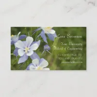 Blue Columbine Flowers Graduate Calling Card