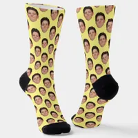 Custom Face Photo Yellow Crew Socks