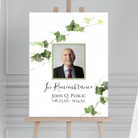 Green Ivy Vine Watercolor Celebration of Life Foam Board