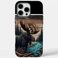 Bull Moose Wood Carving iPhone 16 Pro Max Case