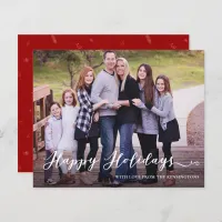 Budget Modern Happy Holidays Handwritten Photo