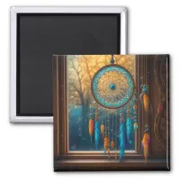 Dreamcatcher in a Window Fall Leaves Magnet