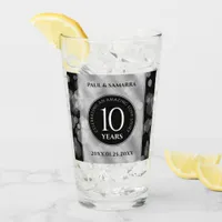 Elegant 10th Tin Wedding Anniversary Celebration Glass