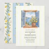 Amalfi Coast Lemon Italian Summer Wedding Invitation