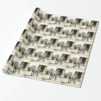 Horse and Buggy Sepia Wrapping Paper