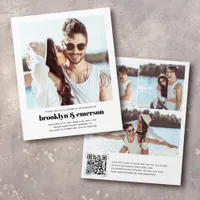 Budget Modern Photo QR Code Wedding Invitation