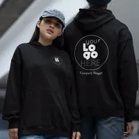 Black Hoodie with your White Business Logo on Back